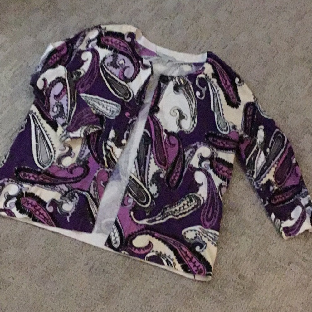 Mercer Street Studio  Blk/Purple Top Size Lg